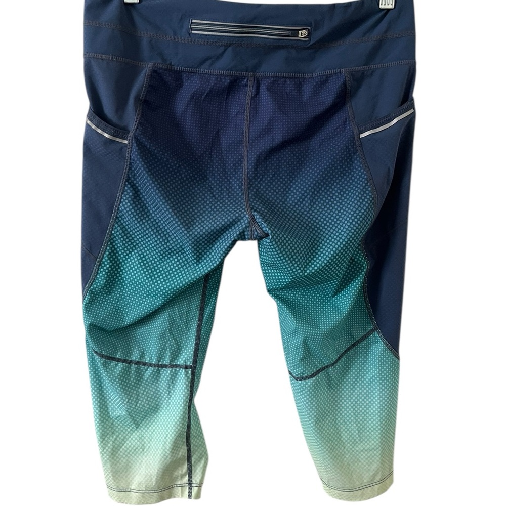 Womens Medium Athleta Blue Ombre Gradient Cropped Leggings - Picture 3 of 3